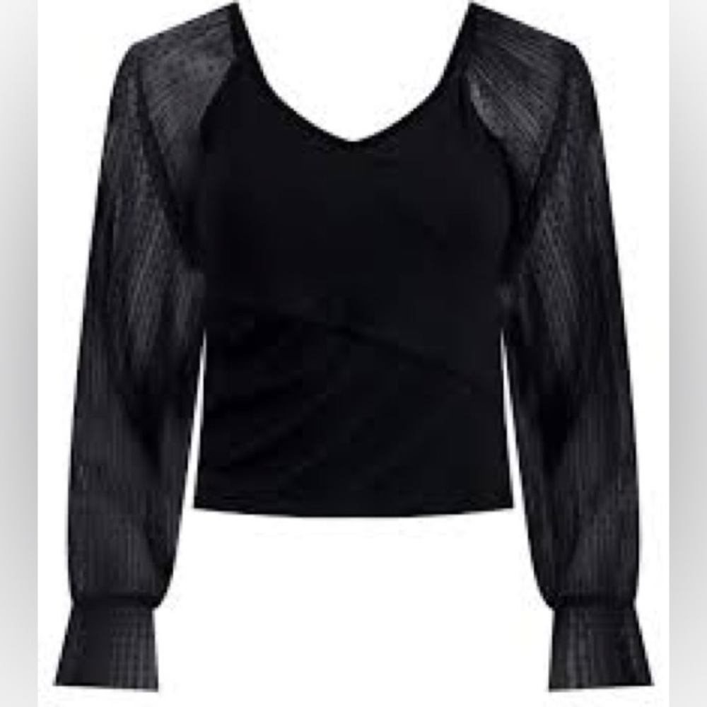 Juniors' Clip-Dot V-Neck Top